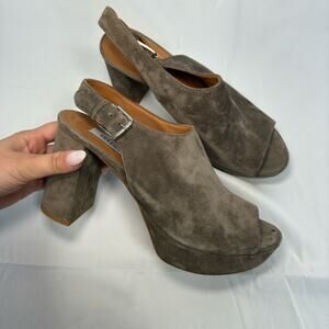 SELECT D1820 CROSTA MARMOTTA Suede 4” Block Heels Size 38